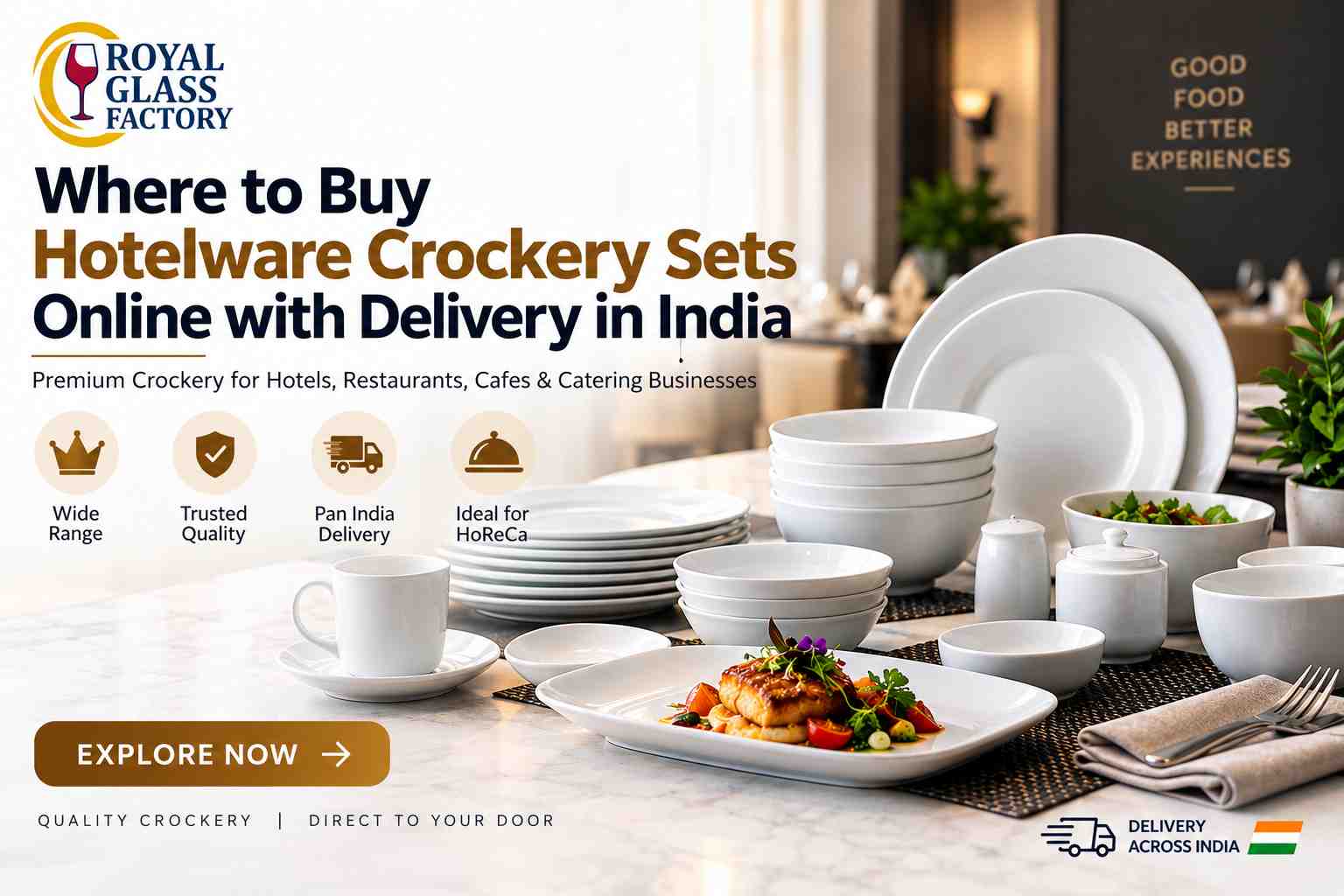 Where to Buy Hotelware Crockery Sets Online with Delivery in India